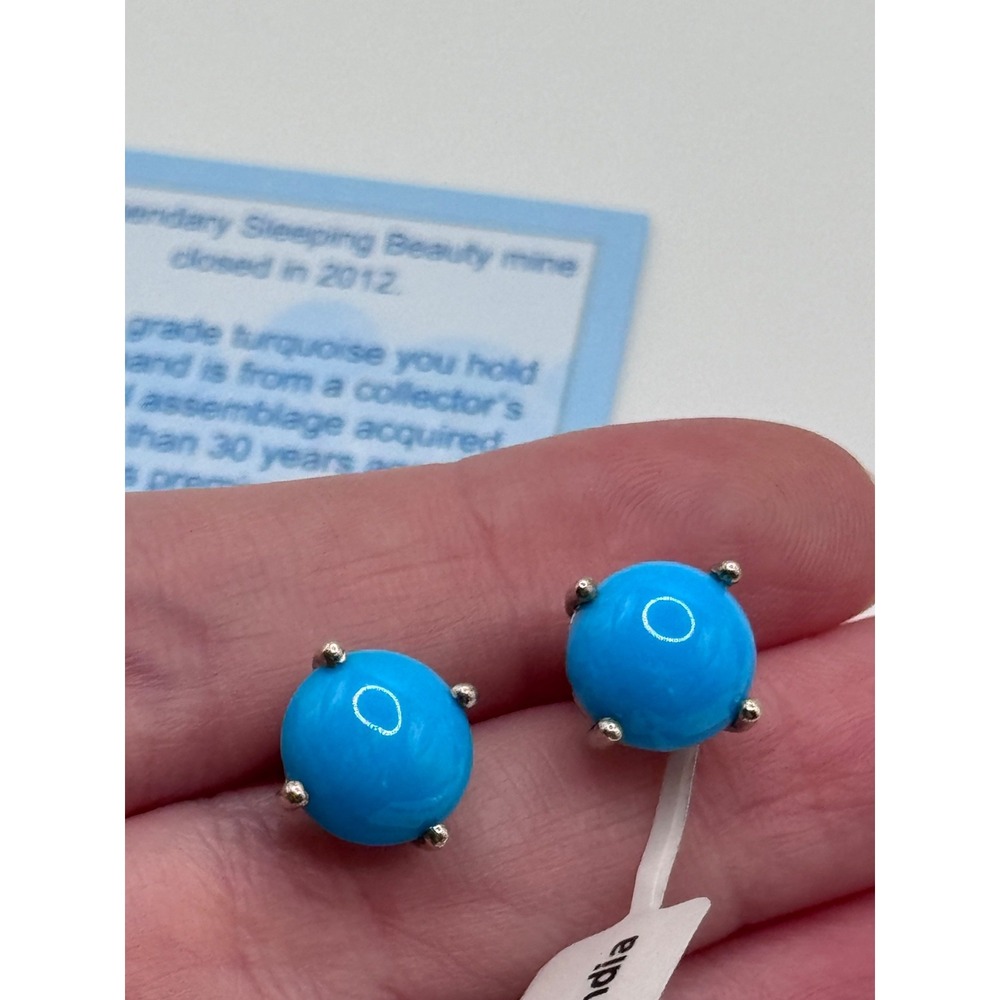 Chuck Clemency Sterling Silver Sleeping Beauty Turquoise Stud Earrings